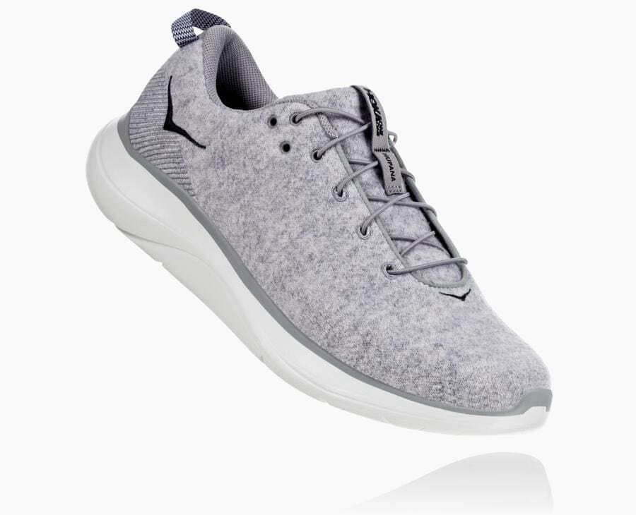 Hoka One One Koşu Ayakkabısı Erkek Gri - Hupana Flow Wool - UK8964120